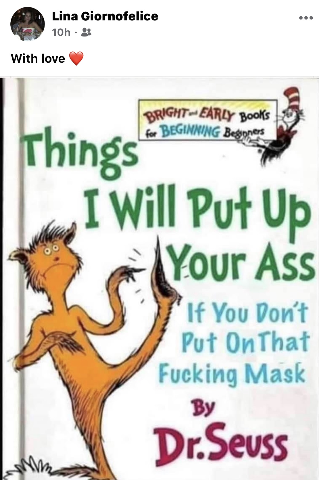 Dr. Seuss Things I Will Put Up Your Ass -
