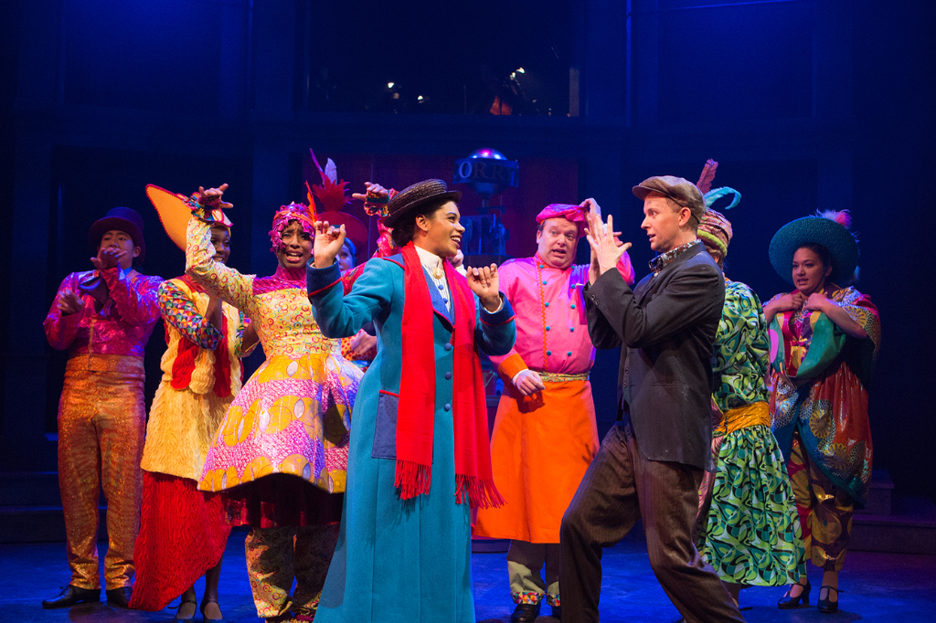 Ensemble members of the YPT Production of Disney and Cameron Mackintosh's Mary Poppins, 2018; Set Design by Brandon Kleiman; Costume Design by William Layton; Lighting Design by Jason Hand; Photo by Cylla von Tiedemann.