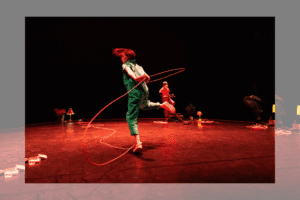 Production photo of 'Graveyards and Gardens.'