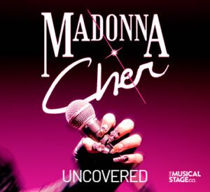 Hand in mesh glove holding microphone.