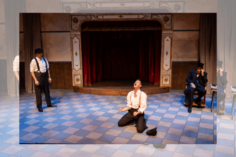 Vincent LeBlanc-Beaudoin, Drew Moore, and Peter James Haworth in 'Abraham Lincoln Goes to the Theatre.' Photo by Emelia Hellman.