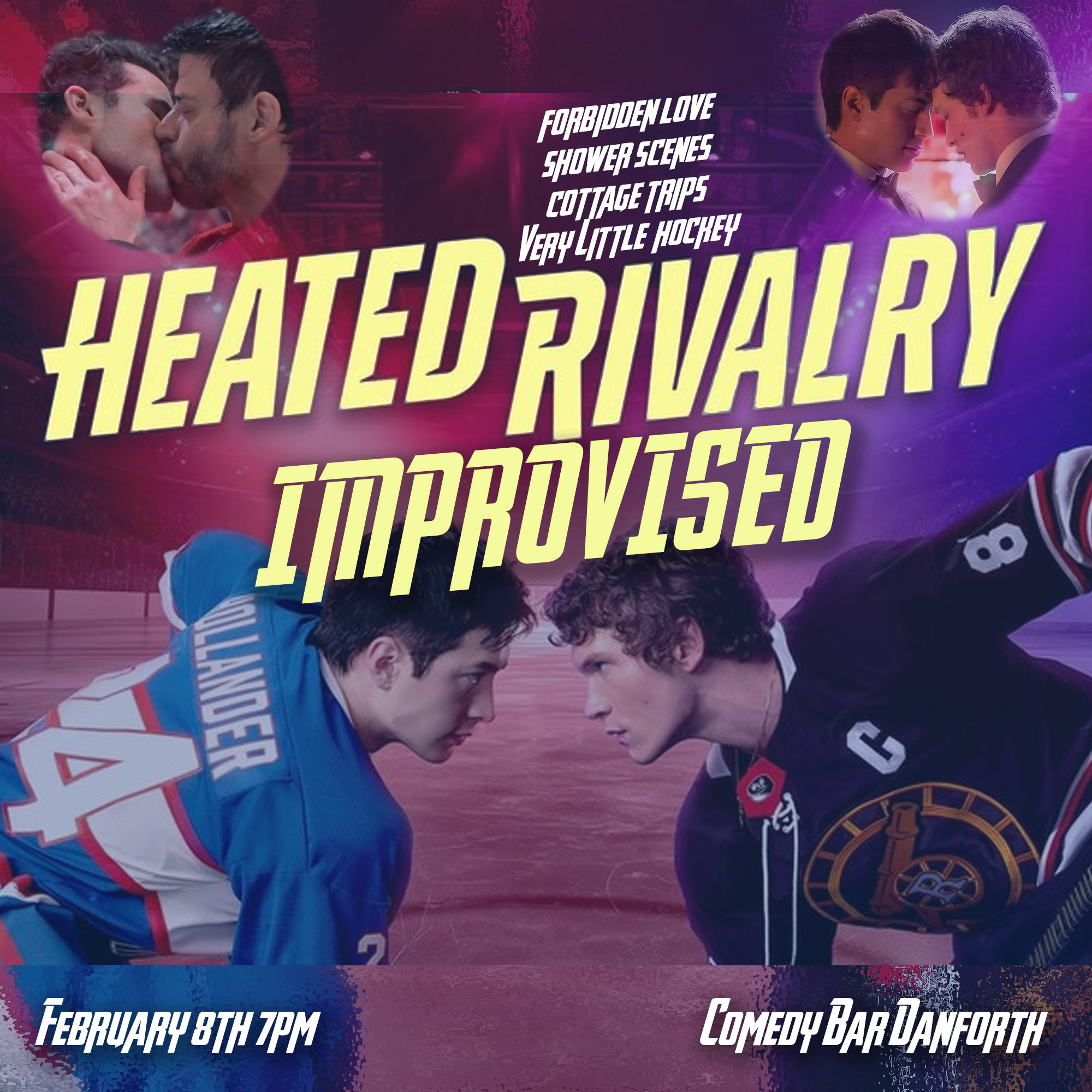 The words Heated Rivalry Improvised