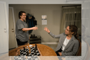 Anne van Leeuwen and Kaitlin Race in 'Anywhere.'