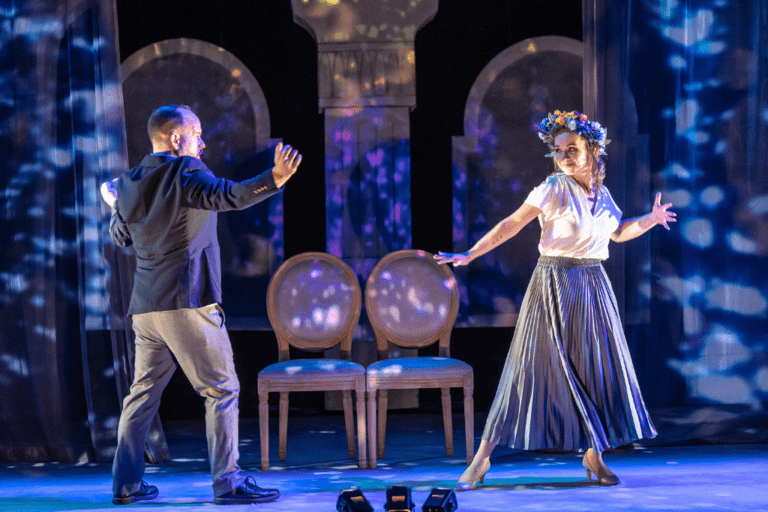 Matthew MacKenzie and Mariya Khomutova in 'First Métis Man of Odesa'