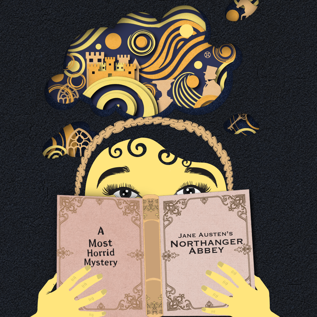 Animated woman holding a pink book with the title 