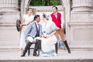 Kiana Woo, Andrew Prashad, Georgia Findlay, and Isaiah Kolundzic in 'Jane Austen's Northanger Abbey.' Photo by Raph Nogal.