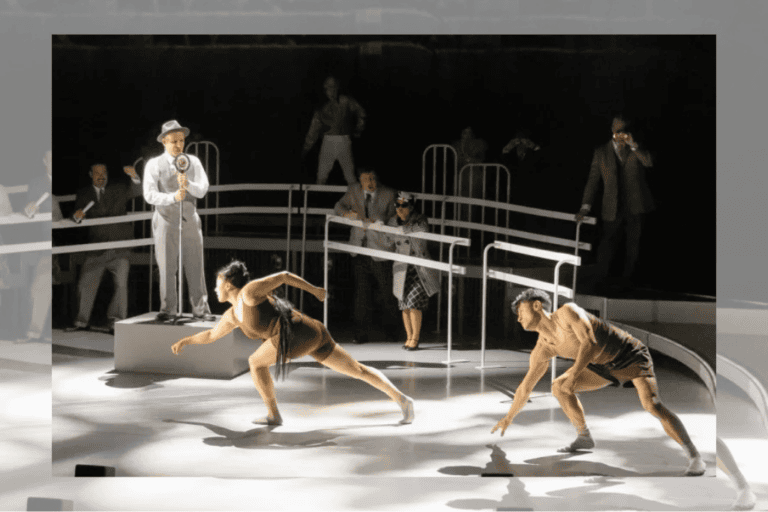 Sam Rosenthal and Keanu Uchida with members of the company of 'Dancer.'