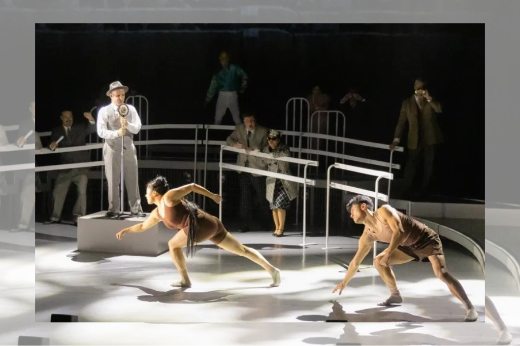 Sam Rosenthal and Keanu Uchida with members of the company of 'Dancer.'