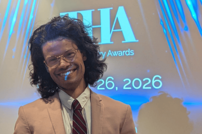 Nathaniel Hanula-James at the Tom Hendry Awards.