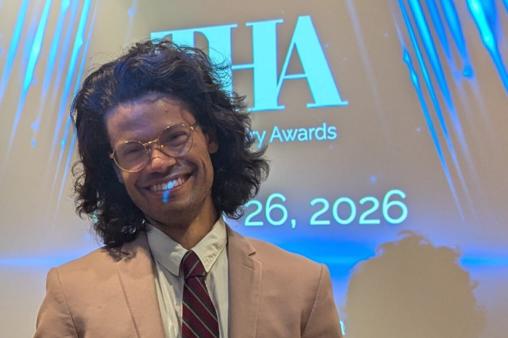 Nathaniel Hanula-James at the Tom Hendry Awards.